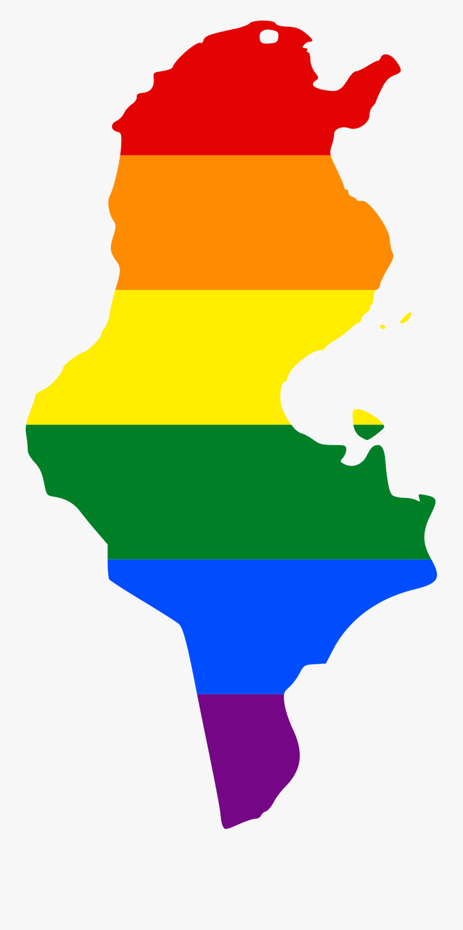 Lgbt Flag Map Of Tunisia - Flag Map Of Tunisia, Transparent Clipart