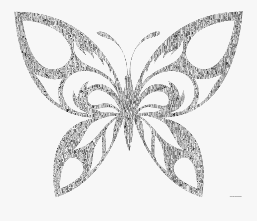 Transparent Butterfly Silhouette Png - Gold And Pink Butterfly, Transparent Clipart