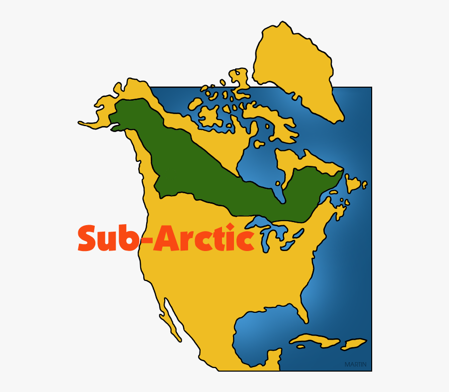 Sub-arctic Map - Arctic Sub Arctic On Map, Transparent Clipart