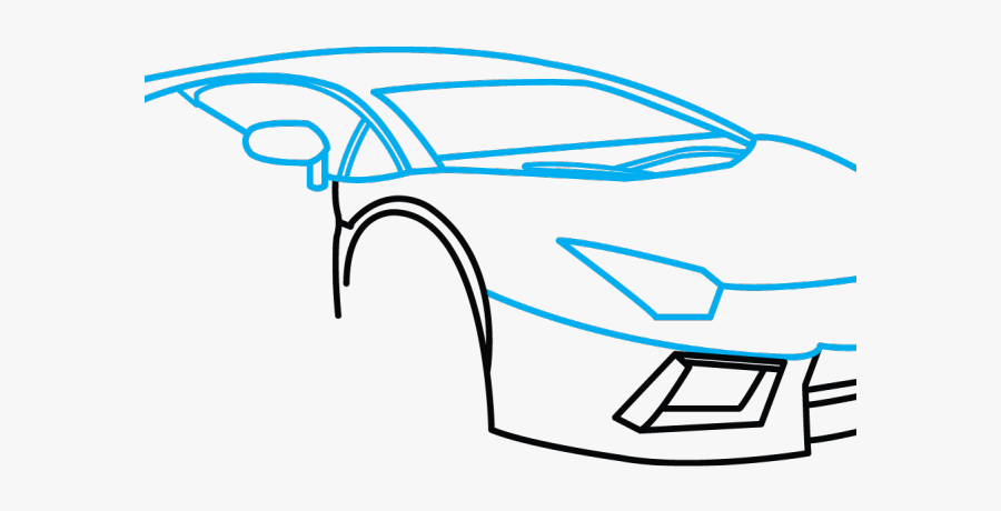 Simple Lamborghini Aventador Drawing, Transparent Clipart