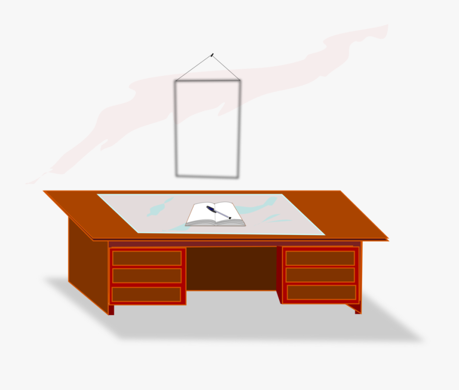 Table Desk Office School Education - Animated Office Table Png, Transparent Clipart