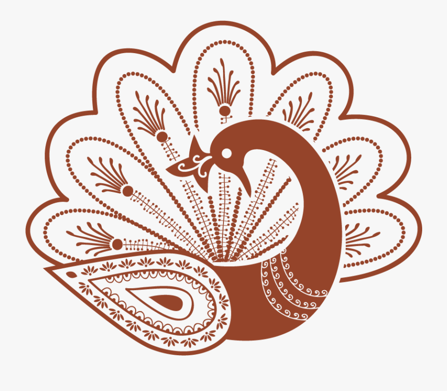 Peacock Henna Clipart - Clipart Vector Peacock Png, Transparent Clipart