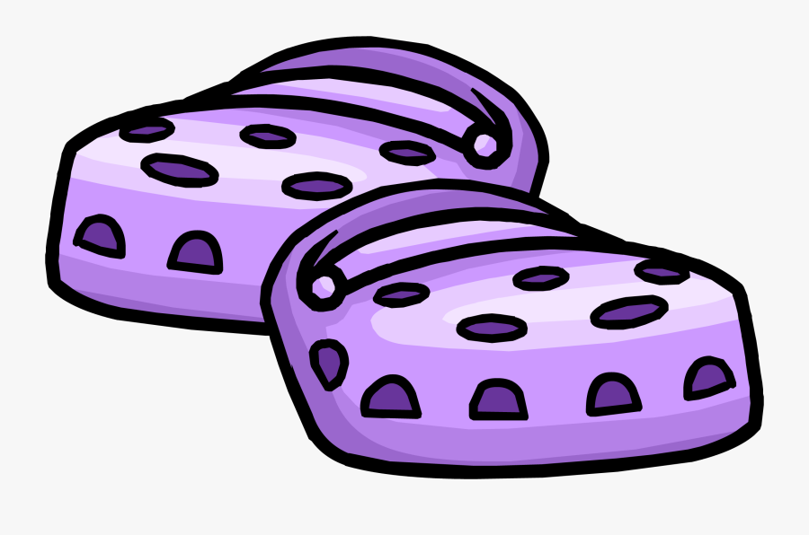 Clip Art Purple Cuckoo Ka Shoes - Club Penguin Purple Crocs, Transparent Clipart