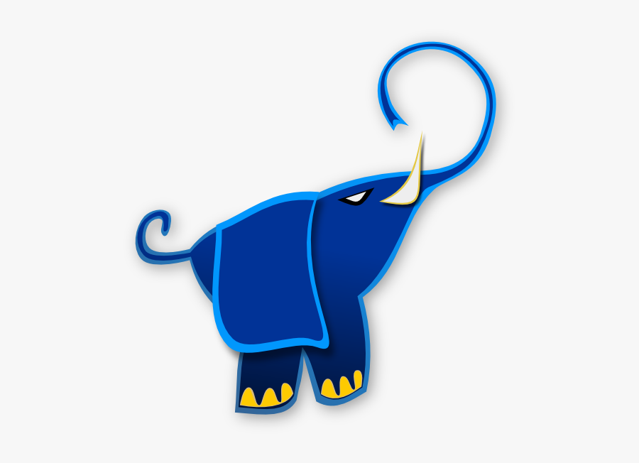 Blue Elephant 555px - Vector Graphics, Transparent Clipart