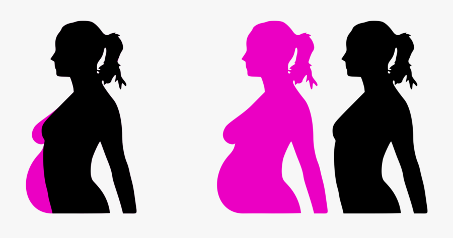 Pink,standing,silhouette - Neck Skin Tag Pregnancy, Transparent Clipart