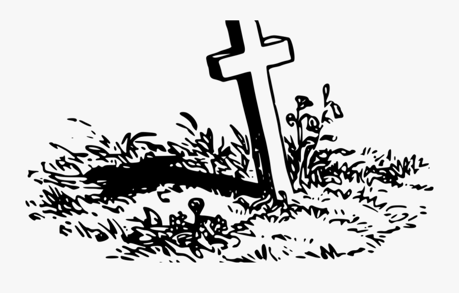 Transparent Wooden Cross Png - Black And White Grave Clipart, Transparent Clipart