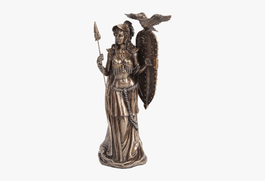 Clip Art Athena Spear - Athena Goddess Bronze Statue, Transparent Clipart