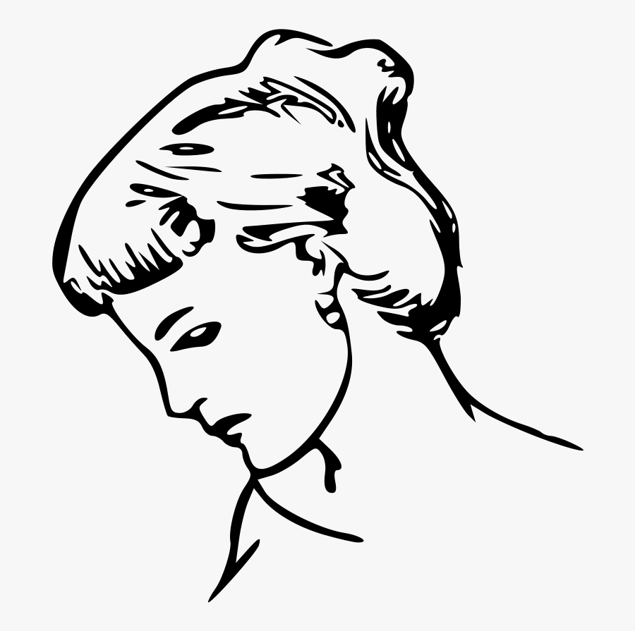 Female Profile Drawing Svg Clip Arts - Female Profile Line Drawing, Transparent Clipart