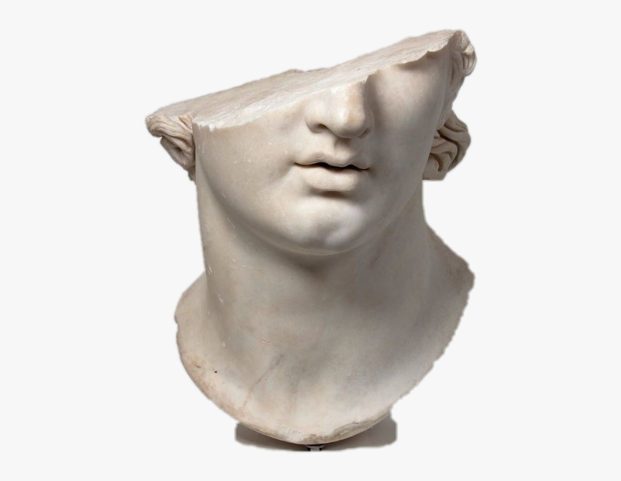 Sticker Cutout Head Bronze - Broken Greek Statue Head, Transparent Clipart