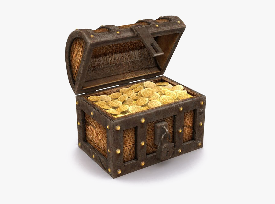 Opened Treasure Chest Png - Gold Pirate Treasure Chest, Transparent Clipart
