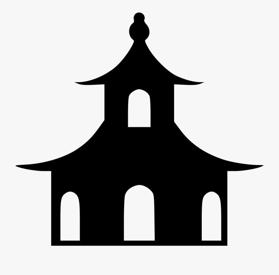 Church Silhouette Clip Art - Church Symbol On Map, Transparent Clipart