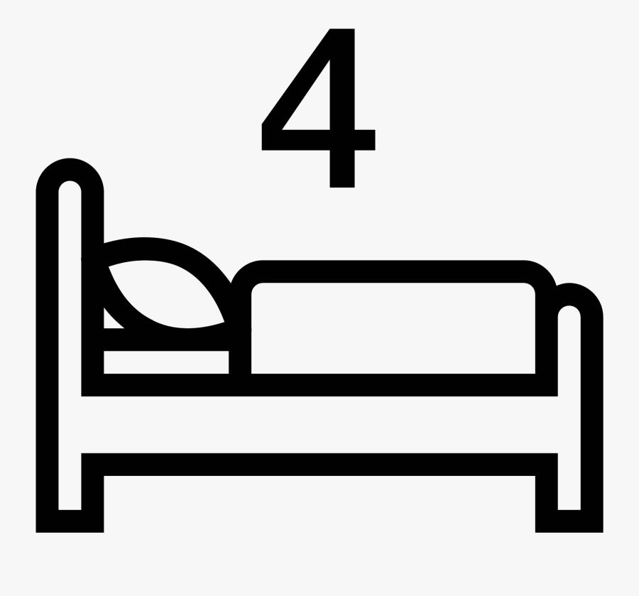 Four Beds Icon Free - Иконка Кровать Пнг, Transparent Clipart