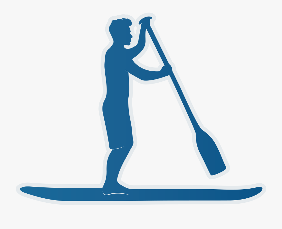 Icone Stand Up Paddle Clipart , Png Download - Man On Paddle Board Clip Art, Transparent Clipart