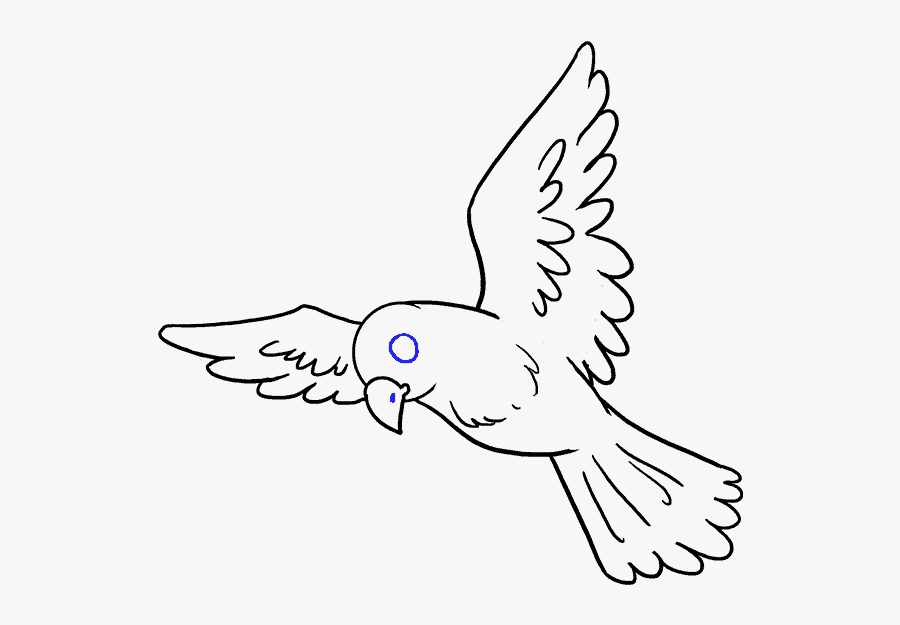 Clip Art How To Draw A Cartoon Bird - Flying Bird Drawing Easy, Transparent Clipart