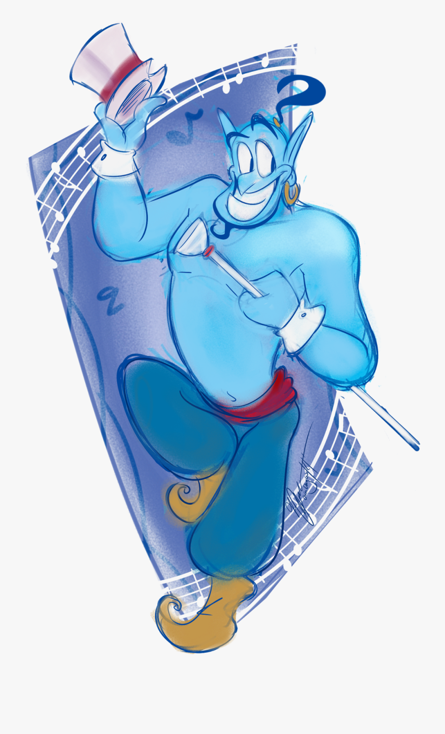 Transparent Aladdin Genie Png - Aladdin Genie Fanart, Transparent Clipart