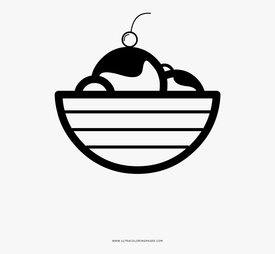 Ice Cream Bowl Coloring Page - Πλανητησ Αρησ Κλιπαρτ, Transparent Clipart