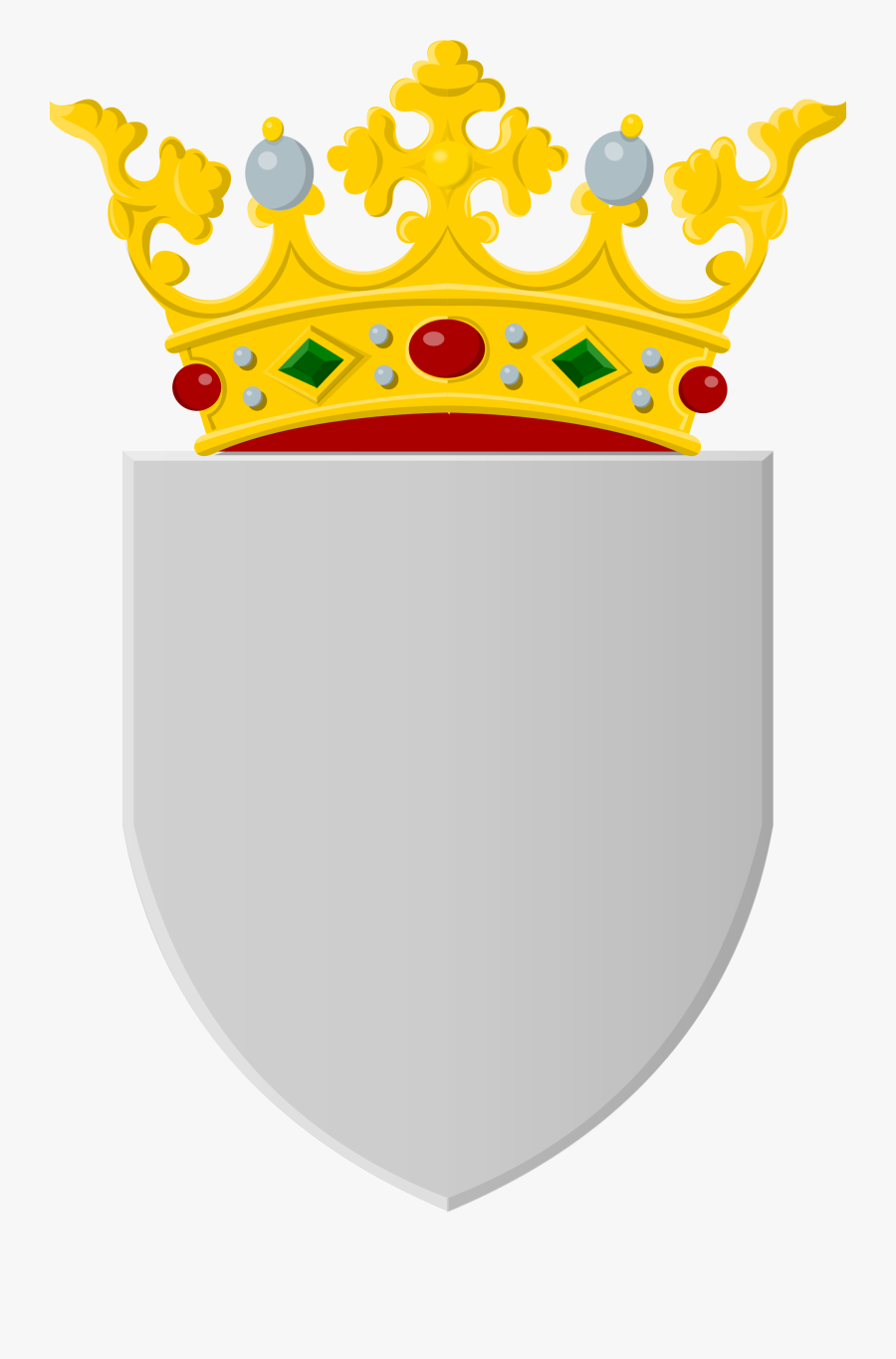 Silver Shield With Golden Crown - Crown Shield, Transparent Clipart