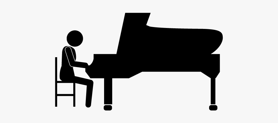 Pianist Silhouette, Transparent Clipart
