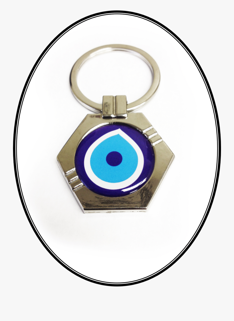 Excelent Hexagon Lucky Evil Eye Metal Keychain Turkish - Keychain, Transparent Clipart