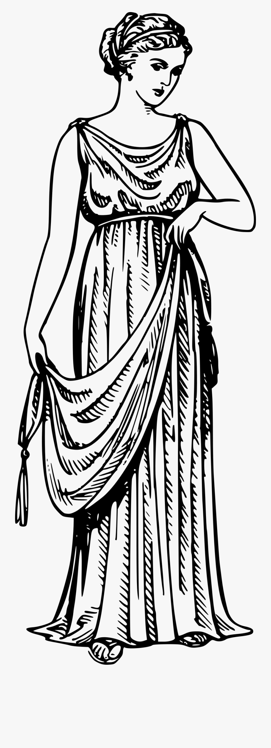 Clip Art Ancient Greece Clothing Kordur - Female Ancient Greek Clothing, Transparent Clipart