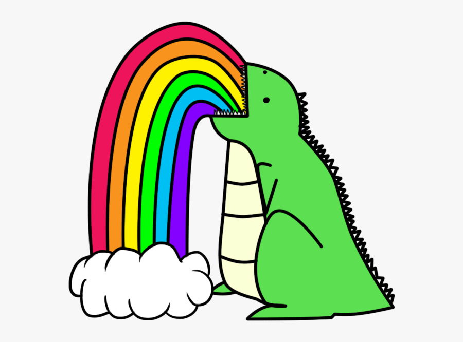 Drawings Of Rainbows Dinosaur Puking Rainbows - Cloud Barfing Rainbow Gif, Transparent Clipart