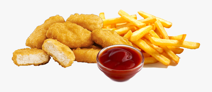 Clip Art Chicken Nuggets In French - Chicken Nuggets And French Fries, Transparent Clipart