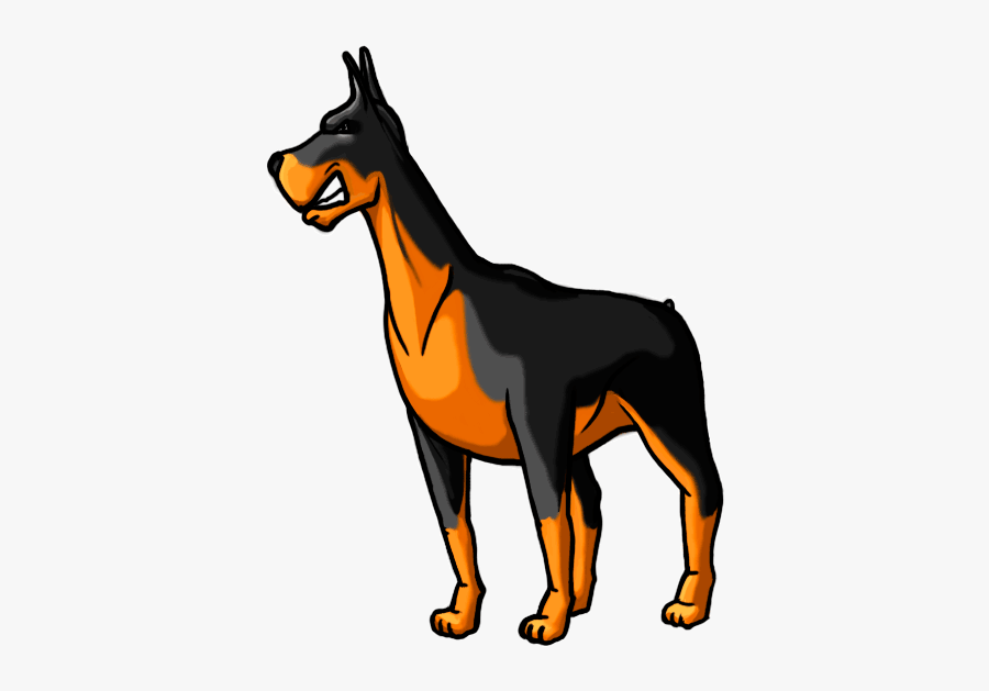 How To Draw A Cartoon Dog Doberman - Cartoon Doberman Dog Drawing, Transparent Clipart