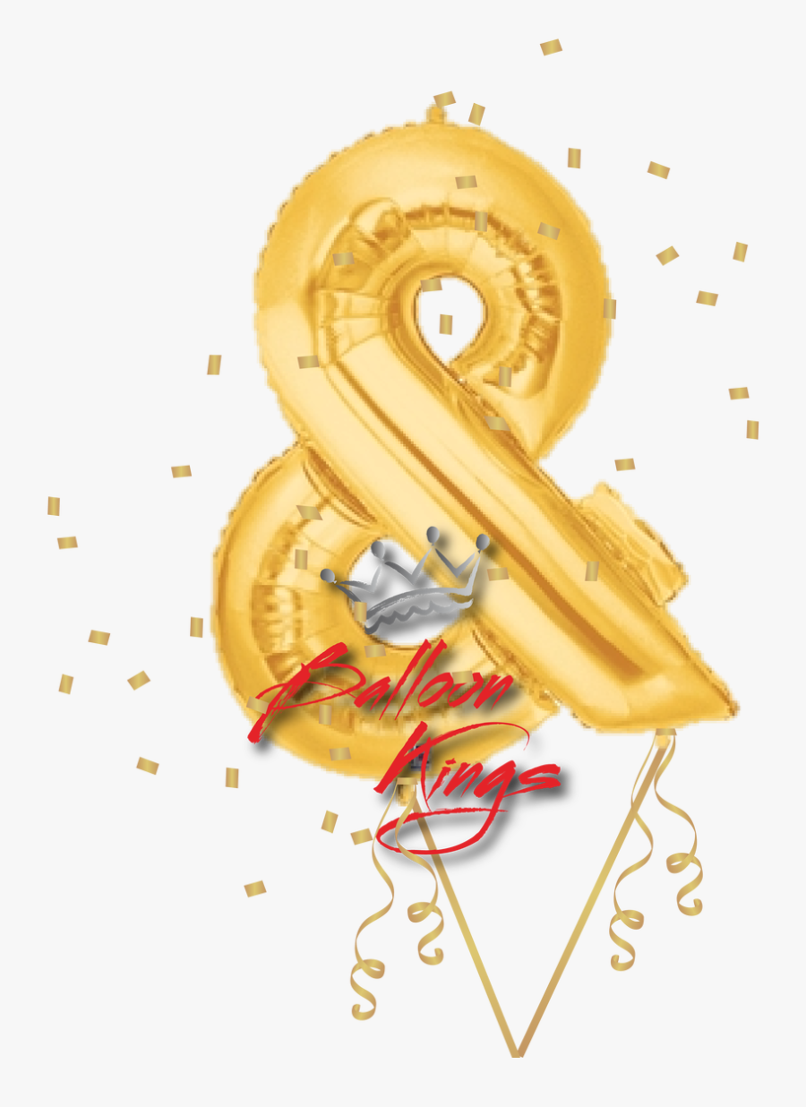 Gold Symbol Ampersand - Letter & Balloon, Transparent Clipart