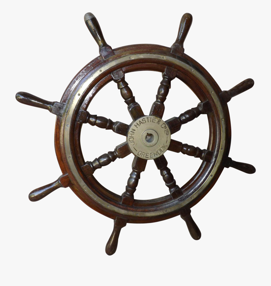 1940s Ship Steering Wheel, Transparent Clipart