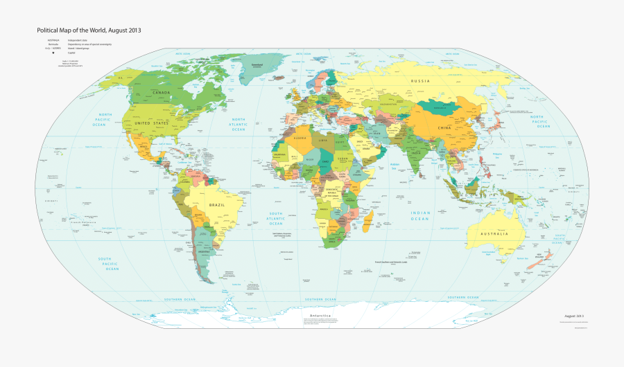 Clipart - World Political Map Png, Transparent Clipart