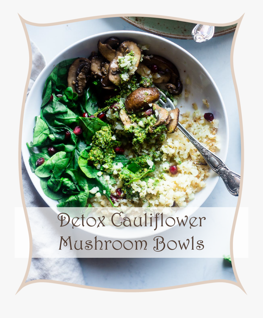Clip Art Cauliflower Mushroom Bowls - Superfood, Transparent Clipart