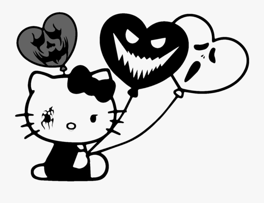 Hellokitty Kitty Creepy Cat Ballons Goth Emo Transparent Background Hello Kitty Png Free Transparent Clipart Clipartkey