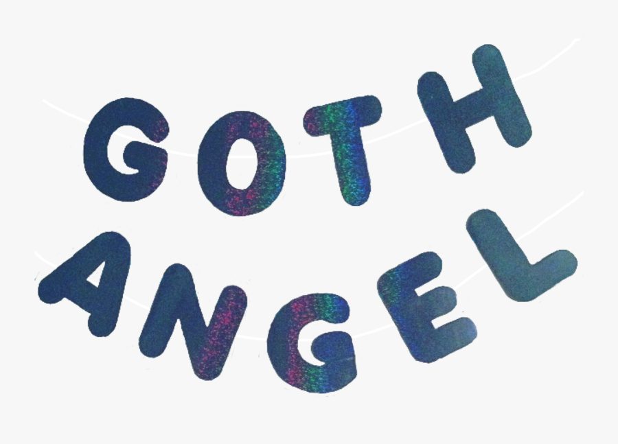 Goth Angel Gothic Aesthetic Aesthetics Banner Overlay - Electric Blue, Transparent Clipart