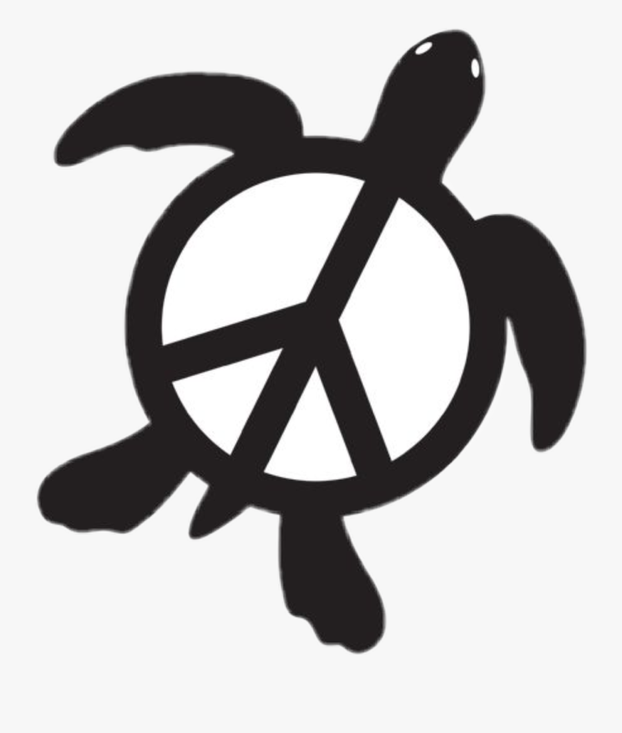 #peace #hippy #seaturtle #turtle #peacesign - Sea Turtle Peace Sign, Transparent Clipart