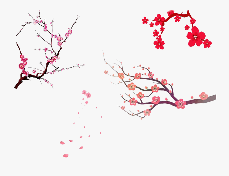 Clip Art Tree Prunus Serrulata Hand - Cherry Blossom Tree Simple Painting, Transparent Clipart
