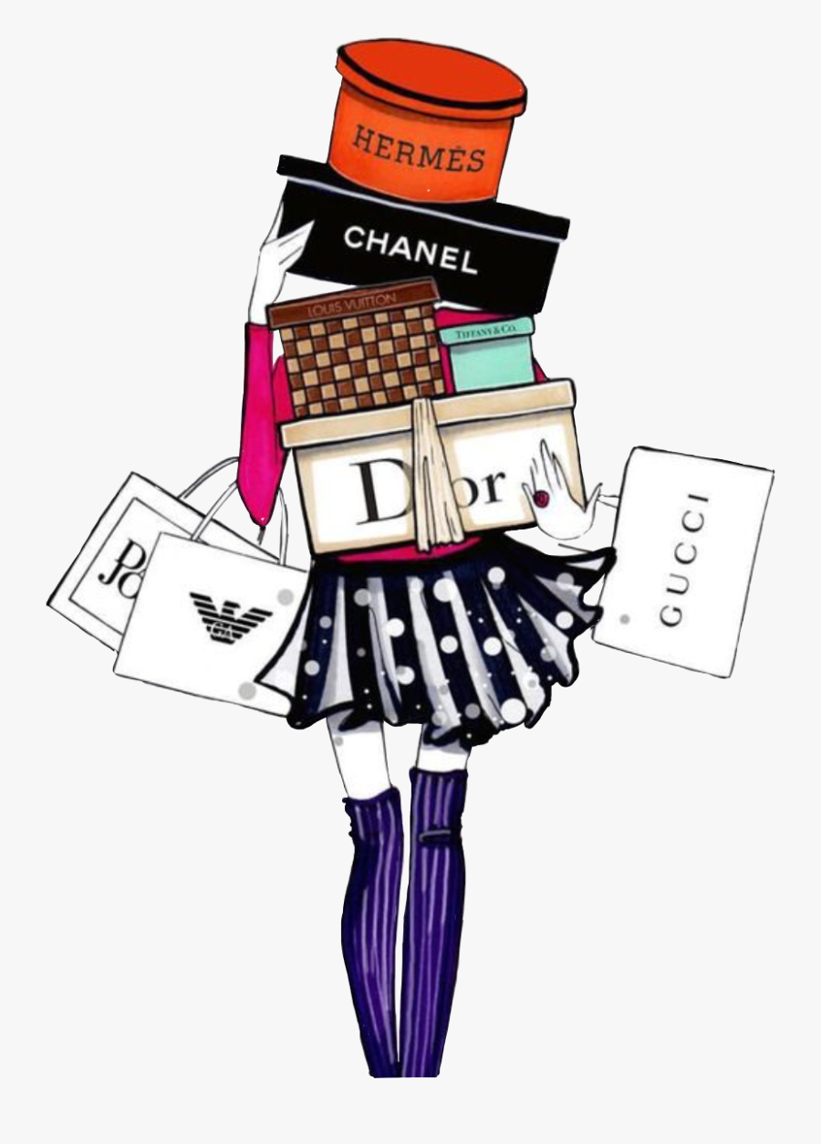 #blackfriday #fridaynight #shoppingnight #hermes #chanel - Christmas Eve Fashion Illustration, Transparent Clipart