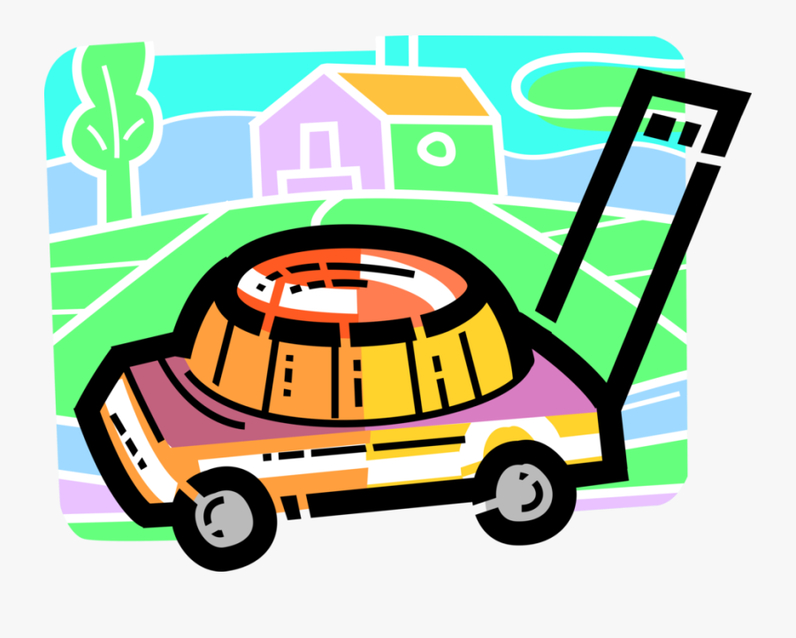 Vector Illustration Of Yard Work Lawn Mower For Cutting, Transparent Clipart