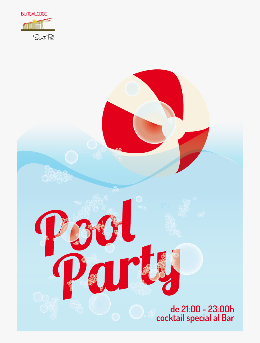 Clip Art Pool Party Flyer Templates Free - Graphic Pool Party Poster Design, Transparent Clipart