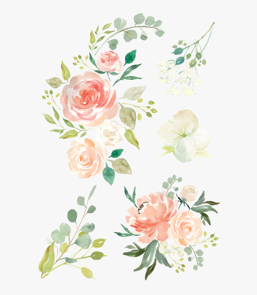 Watercolor Floral Png - Pastel Watercolor Flower Png , Free Transparent