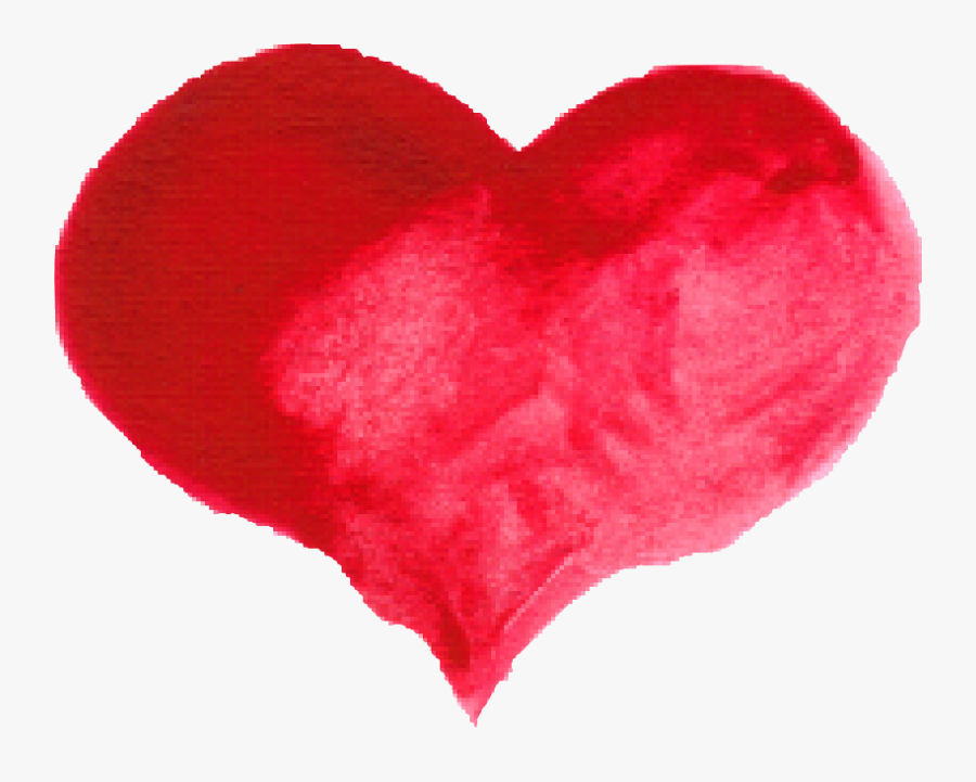 Red Watercolor Heart - Pink Heart Clipart Watercolor, Transparent Clipart