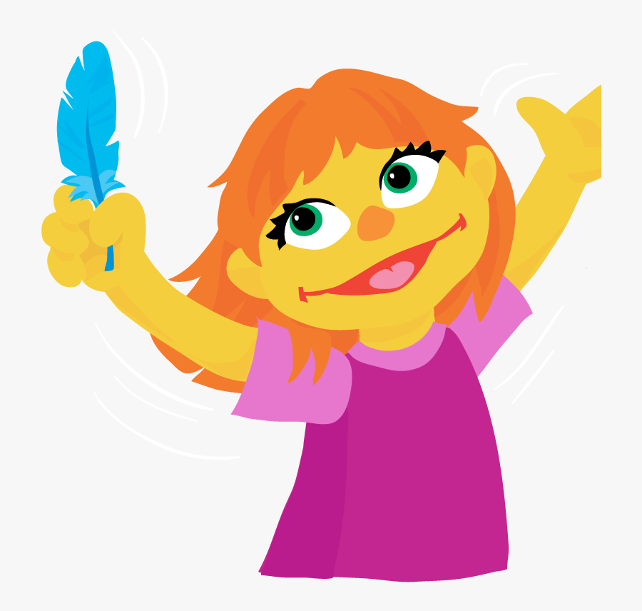 Sesame Street Reveals New Character, A Girl With Autism - Julia From Sesame Street, Transparent Clipart