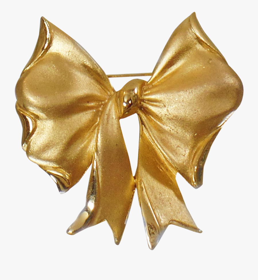 Gold Ribbon Bow And Arrow Clip Art - Gold Ribbon Bow Transparent, Transparent Clipart