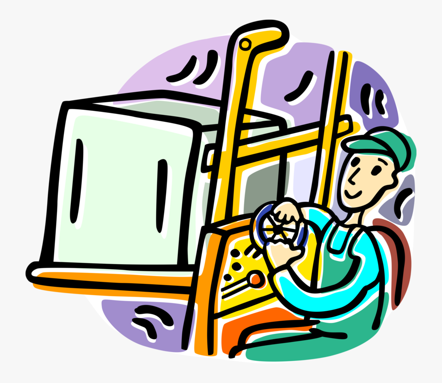 Transparent Fork Lift Clipart - Warehouse Worker, Transparent Clipart