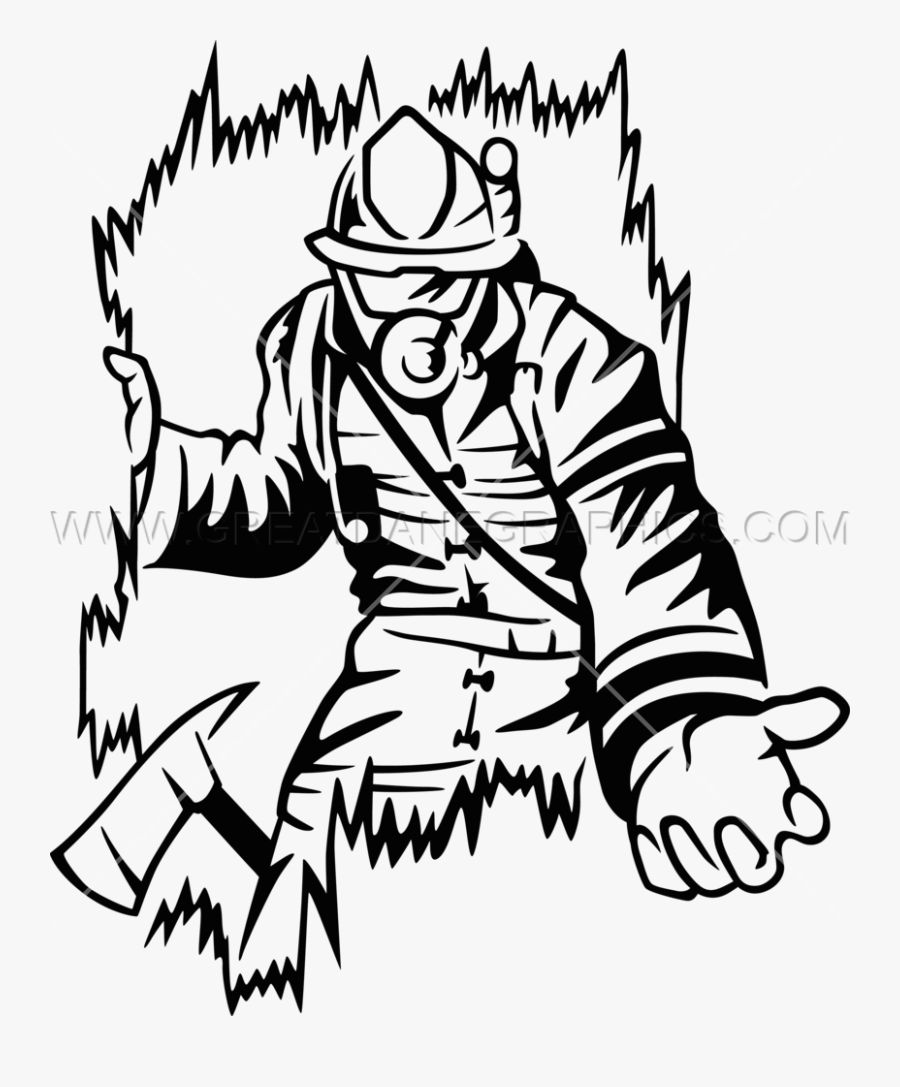 Rotate Resize Tool Firefighter Drawing - Firefighter Black And White, Transparent Clipart