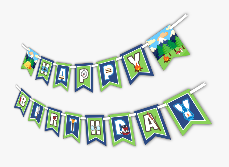 Transparent Happy Birthday Banner Clipart - Camping Happy Birthday, Transparent Clipart