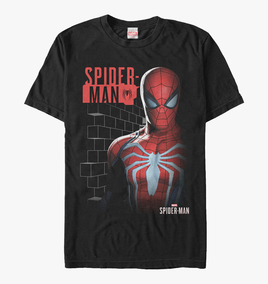 Brick Wall Spider Man T Shirt - Spiderman T Shirt, Transparent Clipart