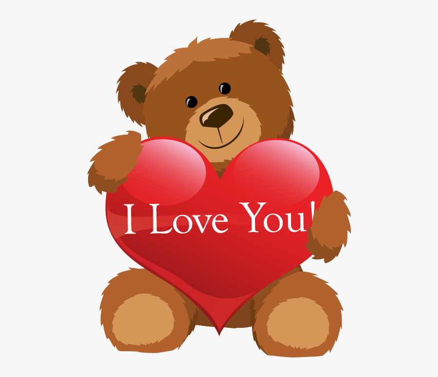 Teddy Bear Cartoon With Heart, Transparent Clipart