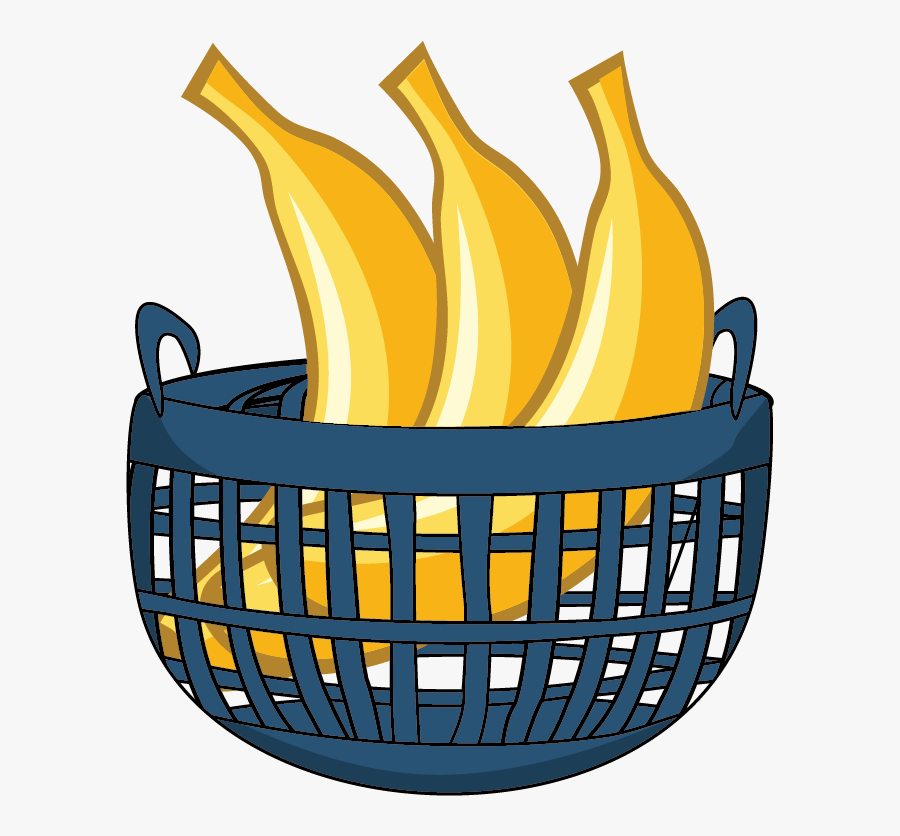 Banana Basket - Clip Art Banana In The Basket, Transparent Clipart