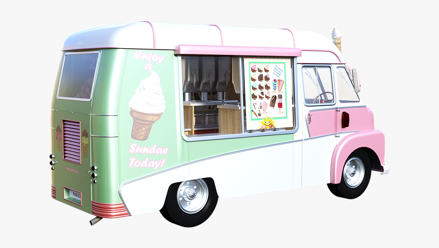 Ice Cream, Truck, Snack, Food, Cold, Sweet, Treat - Ice Cream Truck Png, Transparent Clipart