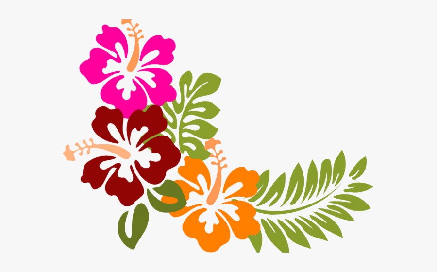 Hawaii Clipart Bunga Raya - Flowers Clipart Black And White , Free